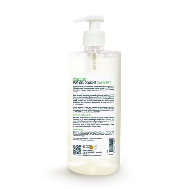 PUR GEL DOUCHE ALOE BIO Flacon pompe 750ml -- face arrière